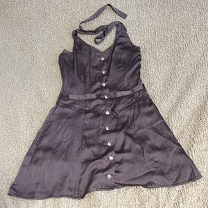 Elegant Purple Button-Down Dress